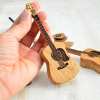 Mini Cute Edition Wooden Guitar Plectrum Case With Guitar Stand