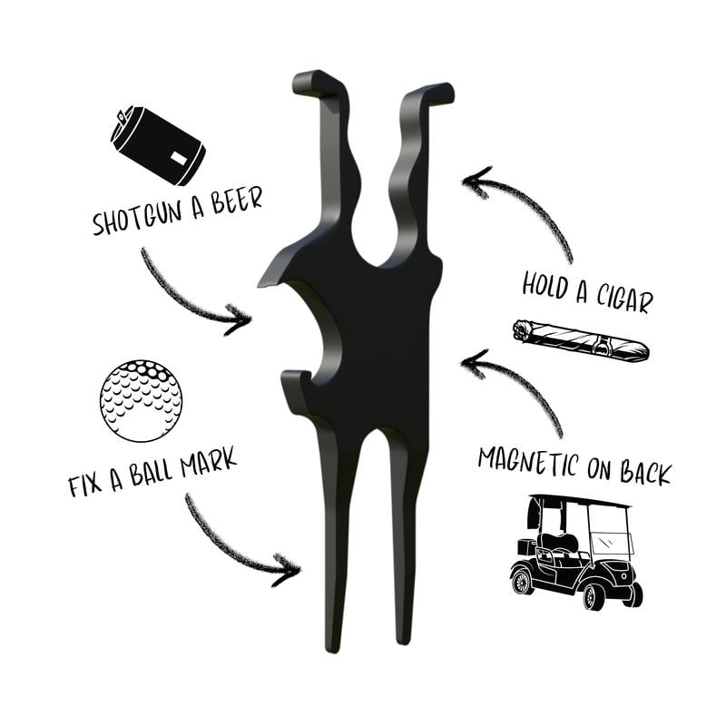 🔥Last Day: 50% Off! 🔥 3-in-1 Golf Cigar Holder Tool