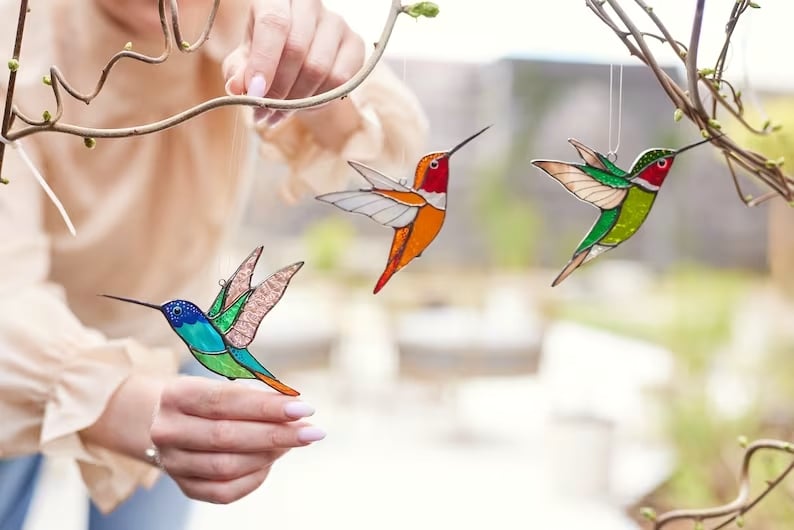 🔥Last Day Promotion 48% OFF-🎁-Hummingbird suncatcher window hangings -hummingbirds Bird lover gift bird decor