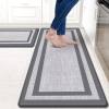 Mattitude Kitchen Mat [2 PCS] Cushioned Anti-Fatigue Non-Skid Waterproof Rugs Ergonomic Comfort Standing Mat for Kitchen, Floor, Office, Sink, Laundry, Black and Gray