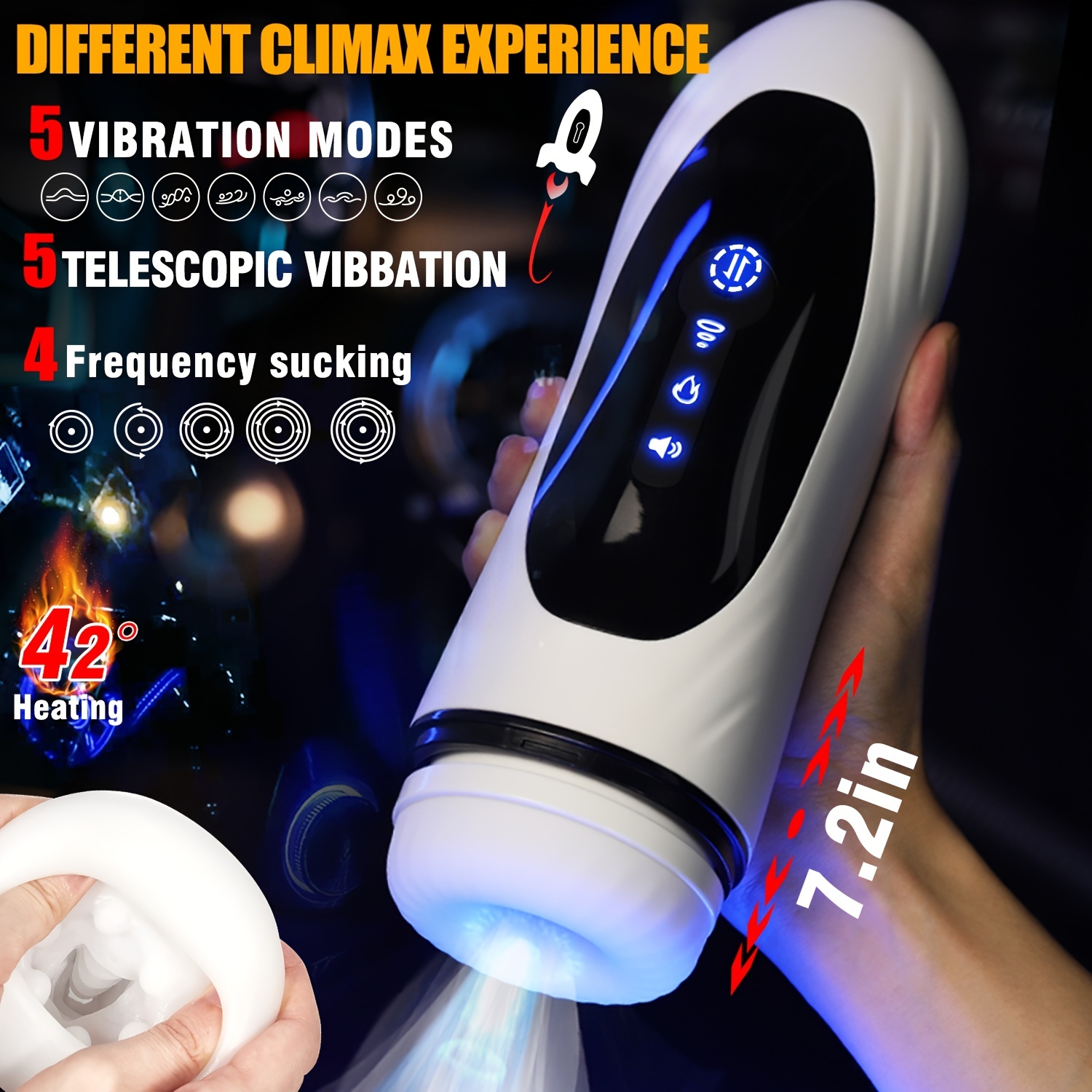 SHEMESIX - Male Masturbation Cup - Fully Automatic Retractable Sucking Vibration Stimulating Penis Exerciser Adult Products