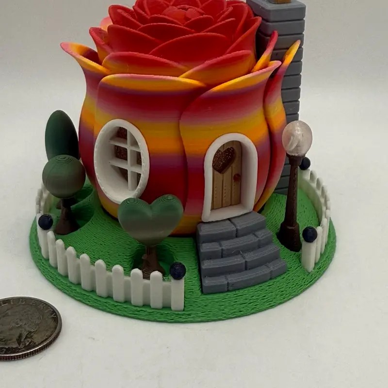 Rose Fairy House with Tea-Light