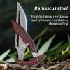 💥LAST DAY SALE 50% OFF💥Wood Handle Damask Folding Pocket Knife⚡BUY 2 FREE SHIPPING