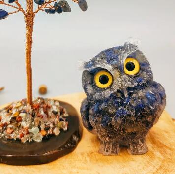 🔥 Natural Crystal Gemstone Owl