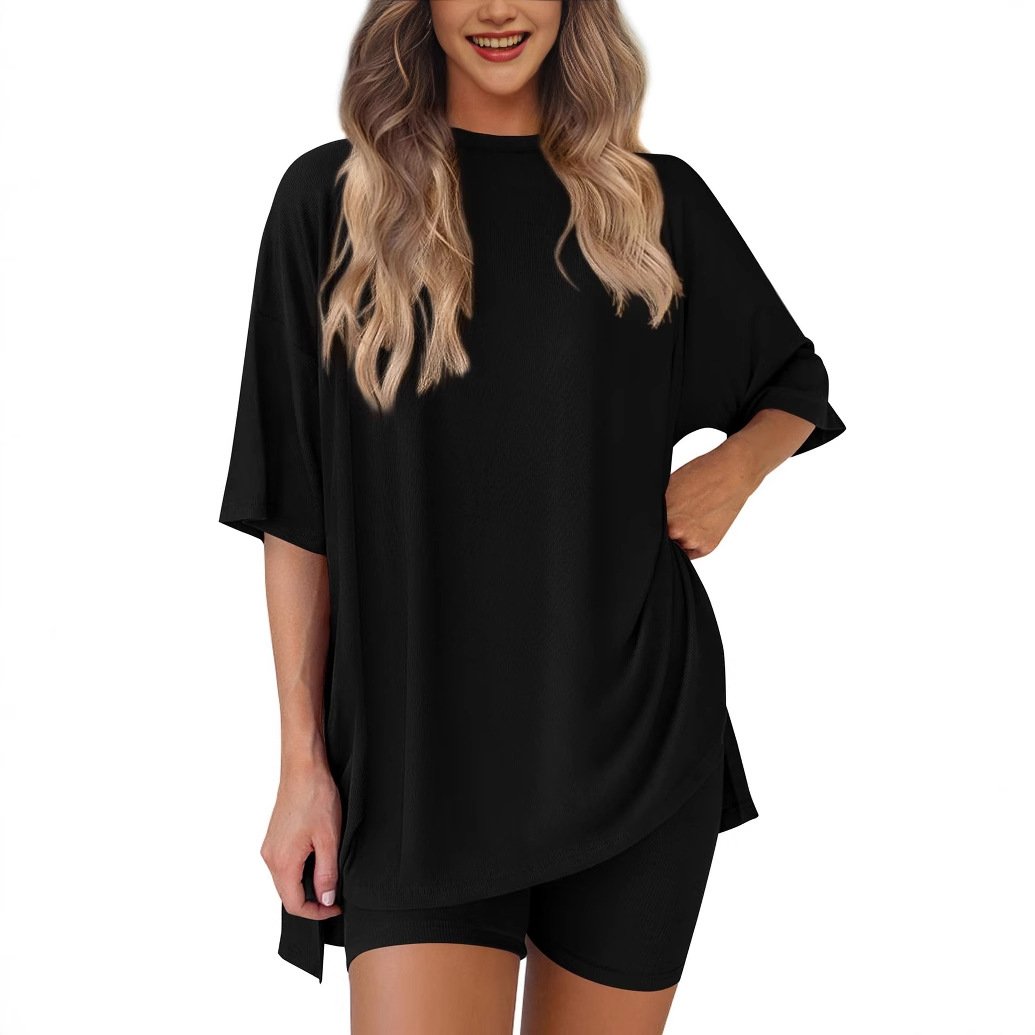 💝 2025 Sommer Casual Oversized Shirts Shorts Passendes zweiteiliges Lounge-Set für Frauen