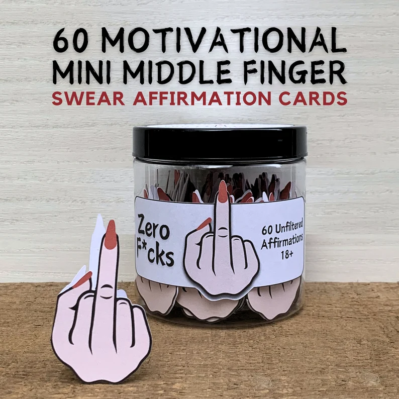 Middle finger swear card