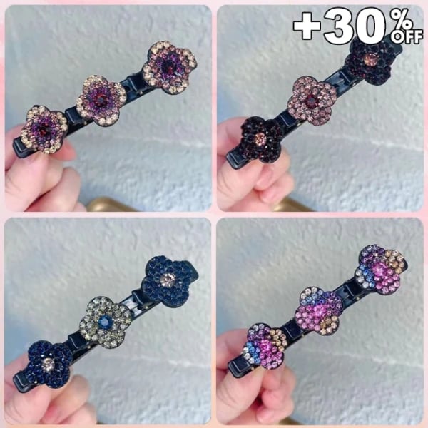 ✨(Last Day Promotion - Save 72% OFF)✨ Sparkling Crystal Stone Braided Hair Clips🔥Buy More,Save More🔥