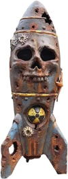 Handmade Resin Skull Bomb Decorations with Graffiti Nuclear Logos