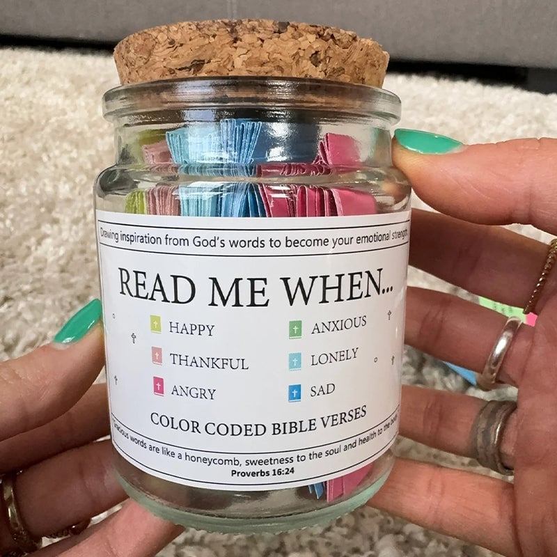 🎁Inspirational Bible Verses Jar - A Reminder of God's Words