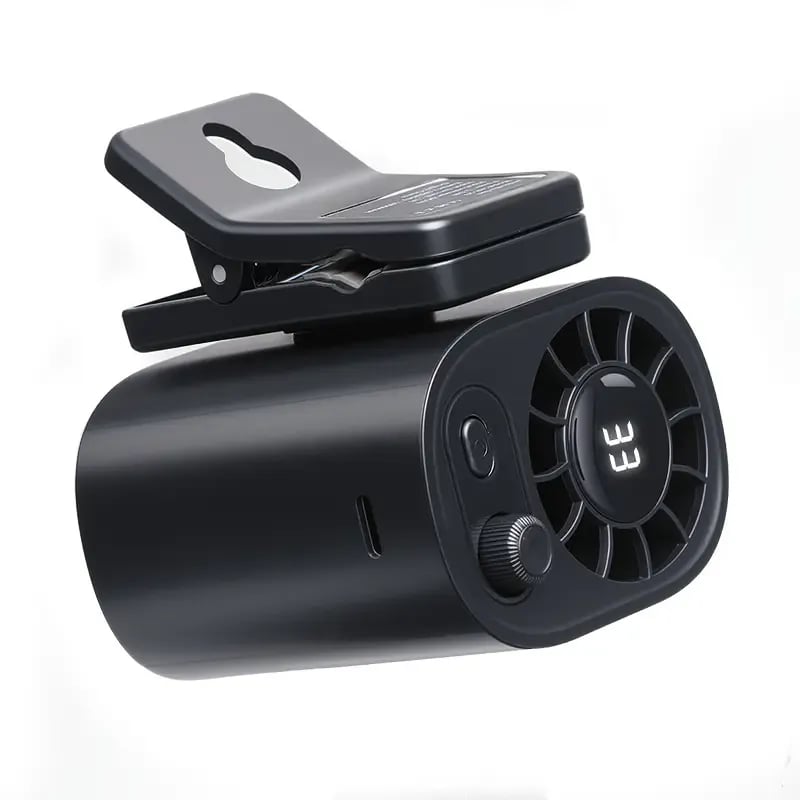 🎁TikTok Last Day Sale - 70% OFF🎉Car Clip On Fan with LED Display -360° Rotation, 100 Speeds Adjustable, USB Rechargeable