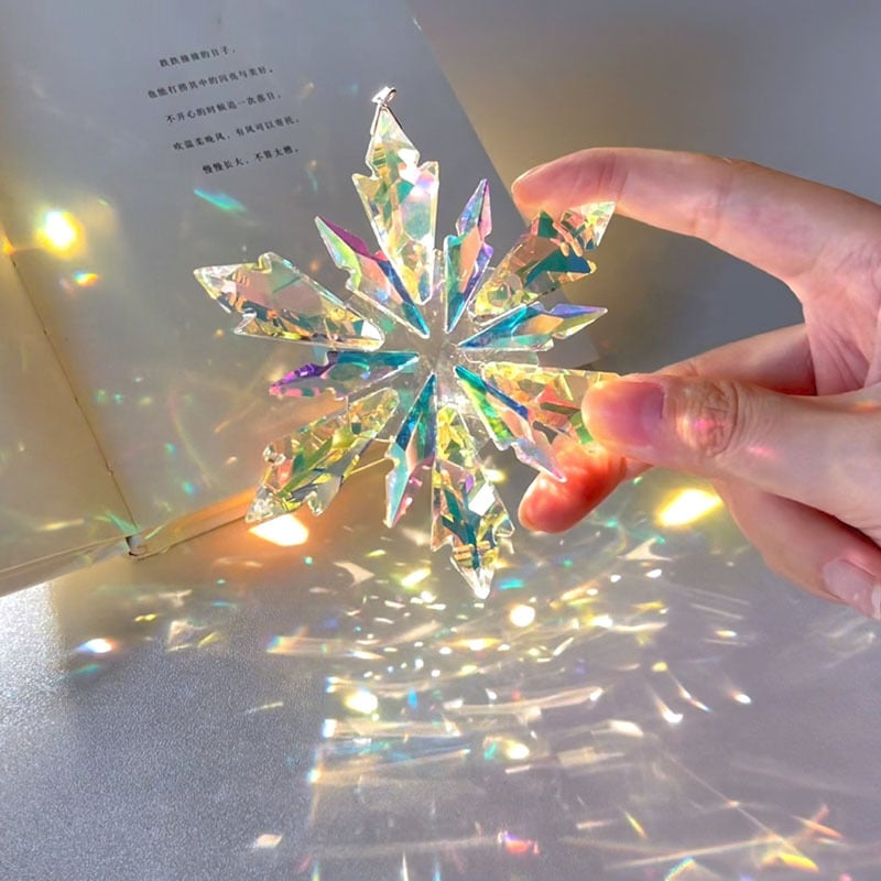 ✨Last Day Promotion - 70% OFF🎁🎄❄️Sun Catcher Crystal Prism Mirror Colorful Streamer Crystal Snowflake❄️