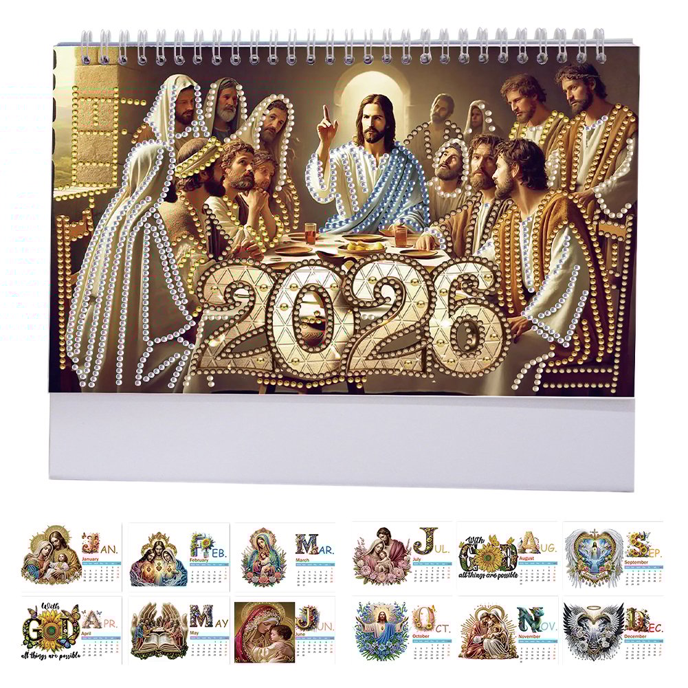 🔥Last Day Promotion 50% OFF🔥2026 DIY Special Shape Desktop Diamond Standing Calendar