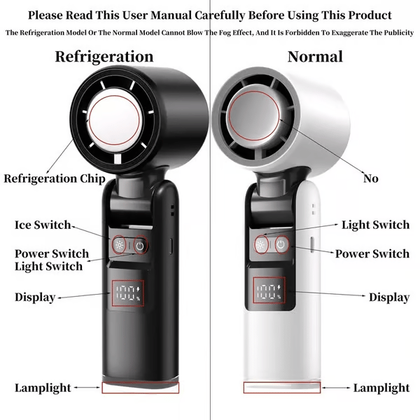 💥LAST DAY SALE 50% OFF💥Multifunction Portable Handheld Turbo Ice-Cooling Fan