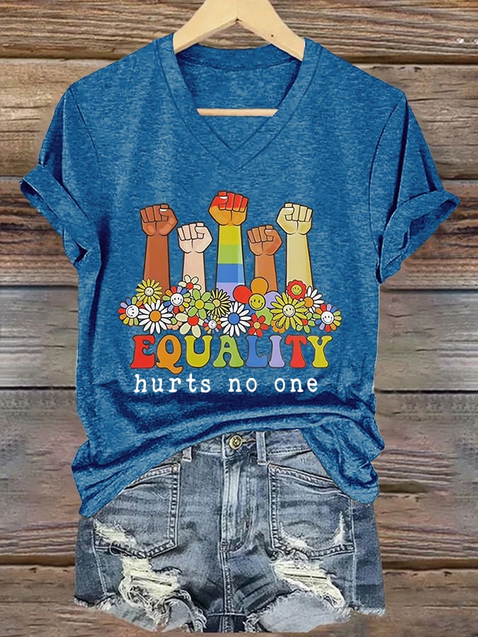 Women's Equality Hurts No One Printed T-shirt