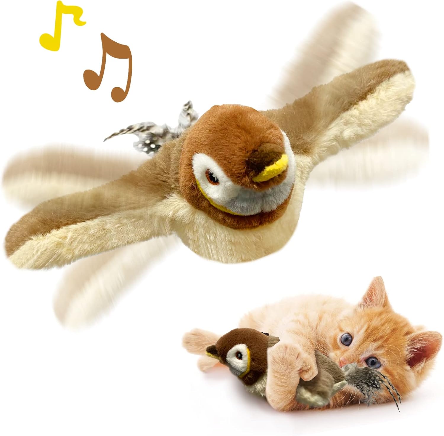 🔥Heißer Verkauf  49% Rabat 🐾 Interaktives piepsendes Vogelspielzeug für Katzen
