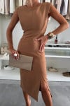 Women's Round Neck Slit Elegant Dress