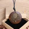 Handmade wooden boho style vintage pendant