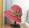 Elegant Crochet Straw Hat with Ruffle Detail