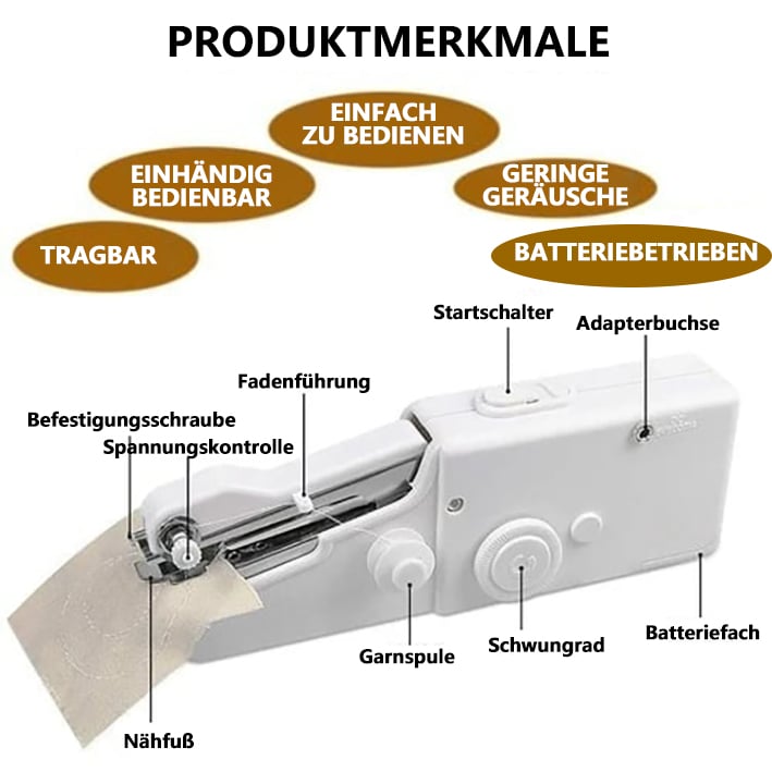 🔥Letzter Tag Verkauf 49% Rabatt🔥Handgehaltene elektrische Mini-Nähmaschine