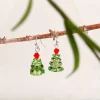 Green Austrian Crystal Christmas Tree Earrings