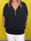 Women Chiffon Half-zip Short-sleeved Casual Shirt & Top