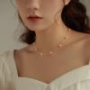 Gold Pearl Necklace, Dainty Gold Necklaces Prom Pearl Choker Necklace 15'' Pearl Necklaces for Women Beachy Necklace Adjustable Pearl Jewelry Bride as Graduation Birthday Mothers Day Gifts