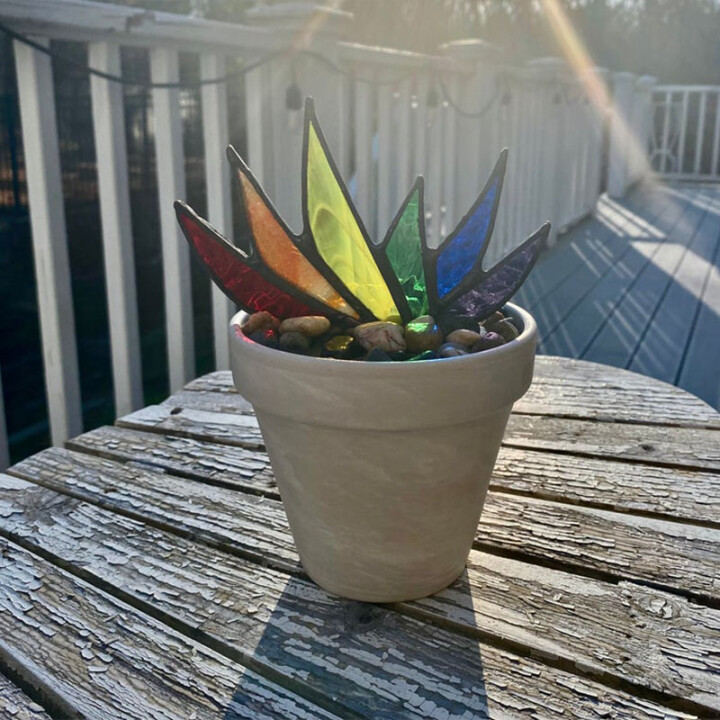 (Summer Flash Sale- 50% OFF) Suncatcher Stained Agave Plante