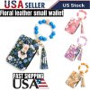 (🔥2024 Best Selling - 50% OFF) Floral leather small wallet with keychain and bracelet 🔥Buy More Save More!!!