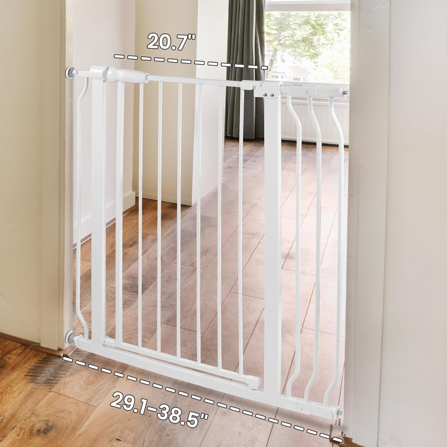 BalanceFrom Easy Walk-Thru Safety Gate for Doorways and Stairways with Auto-Close/Hold-Open Features, 30-Inch Tall, Fits 29.1 - 33.8 Inch Openings, Graphite