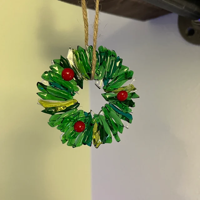 🎅Early Christmas Sale 49% OFF🎄 - Fused Glass Wreath Christmas Ornament