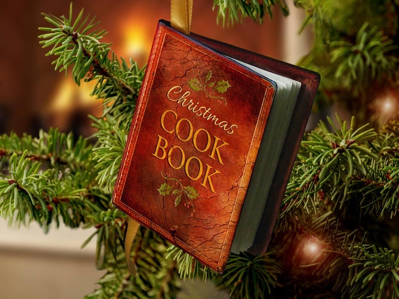 📙Miniature Cook Book Christmas Ornament