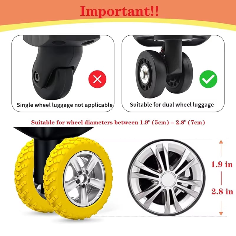 🔥Last Day Promotion 70% OFF🔥Luggage Suitcase Wheels Protection Covers⚡️BUY 4 GET 4 FREE