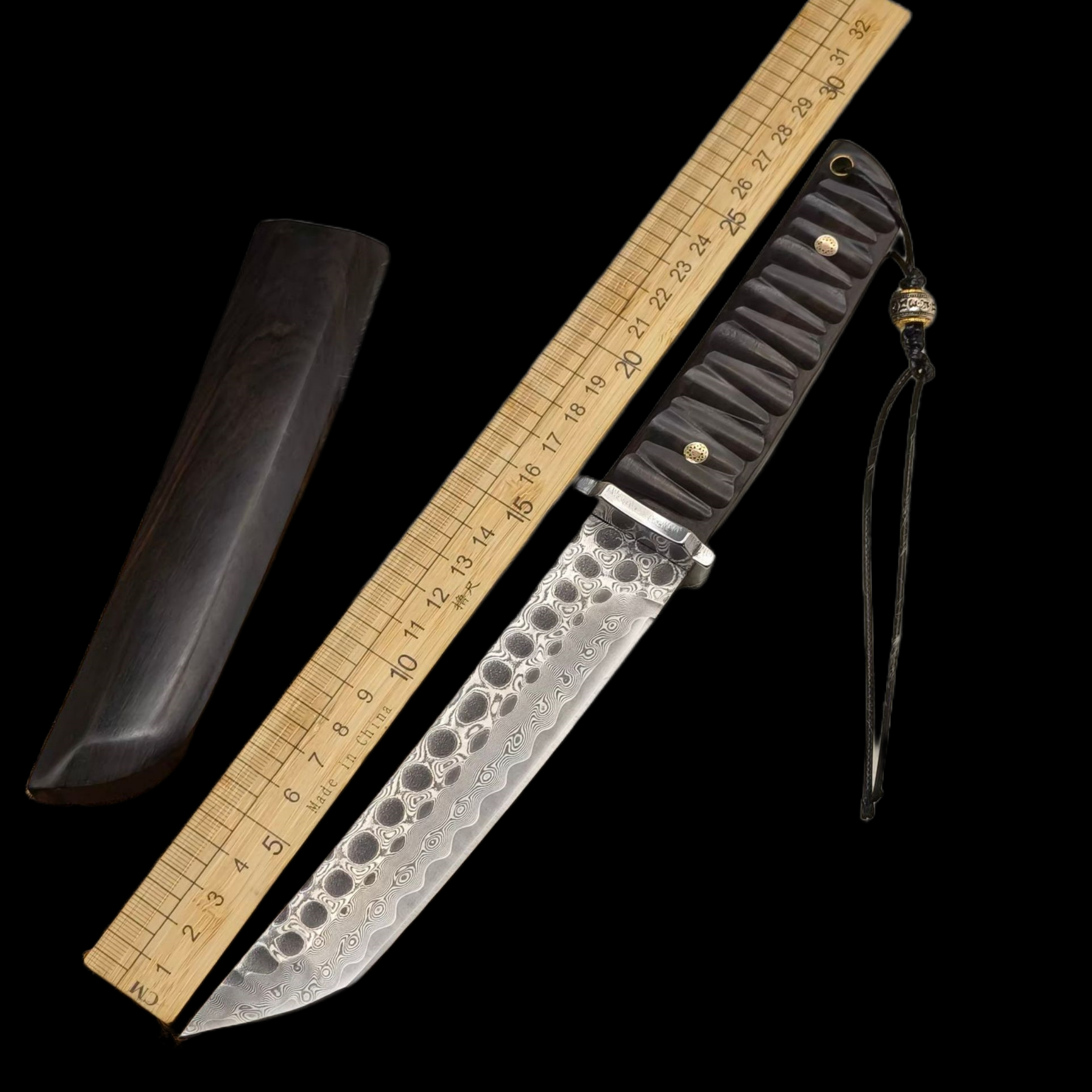 Ebony Damascus VG10 Steel samurai sword
