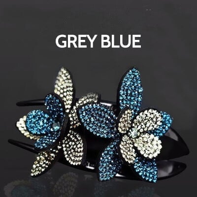 (Christmas Hot Sale- 49% OFF) Rhinestone Double Flower Hair Clip- Buy 4 Free Shipping