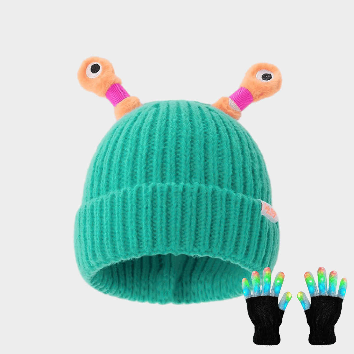 🎄Christmas Sale- 70% OFF🎁Winter Parent-Child Cute Glowing Little Monster Knit Hat