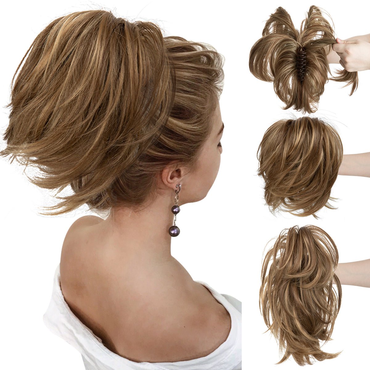 🔥Last Day Promotion 50% OFF💥Synthetic Claw Clip In Ponytail Hair Extensions Diy Hairpiece Hair Bun