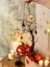 Pumpkin Mystical Tree Stained Glass Horror Picture Home Decor Halloween Spooky Ornament Owl Window Wall Hanging Witch gift