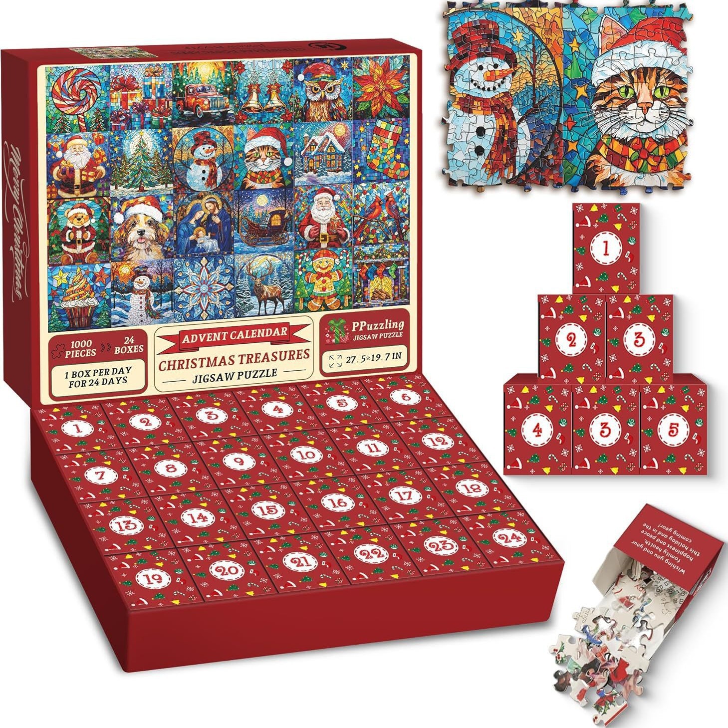 Happy Christmas Advent Calendar Jigsaw Puzzle 1080 Pieces