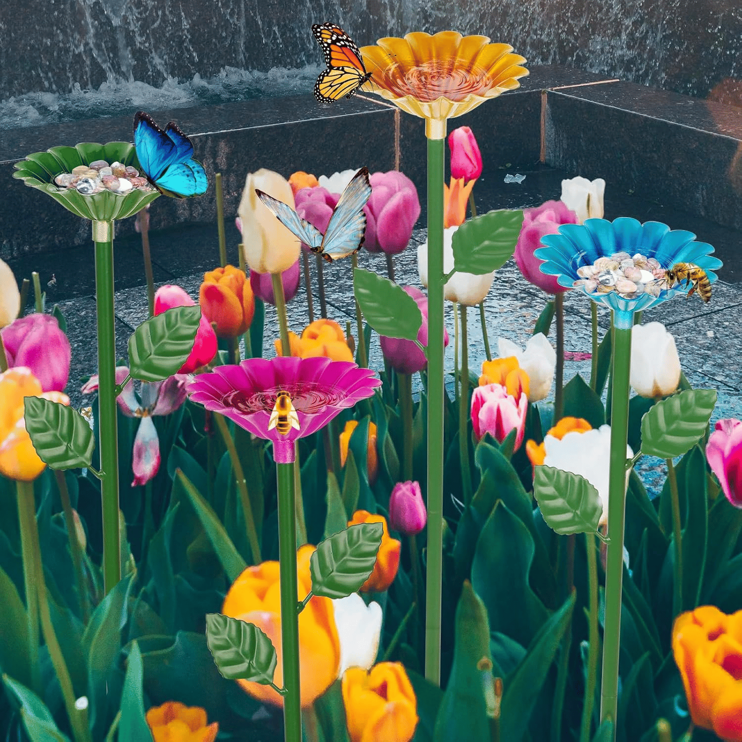 🎁TikTok Last Day Sale - 70% OFF🐝Bee and Butterfly Water Feeder with Flower Design🌷