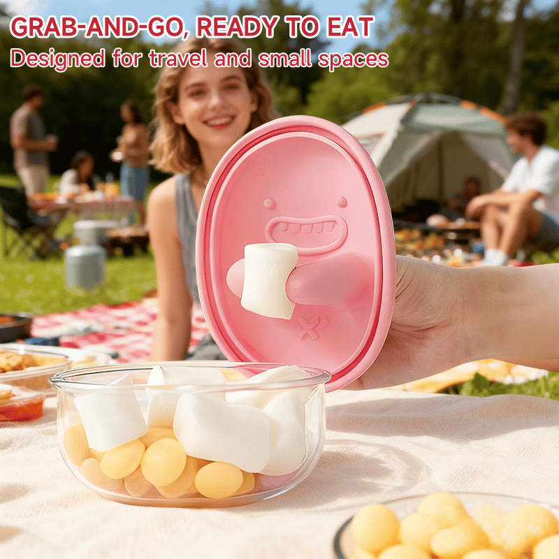 🎁TikTok Last Day Sale - 70% OFF🔥🍿2-in-1 No-Mess Snack Container (🥢Lid comes with fingertip cover)