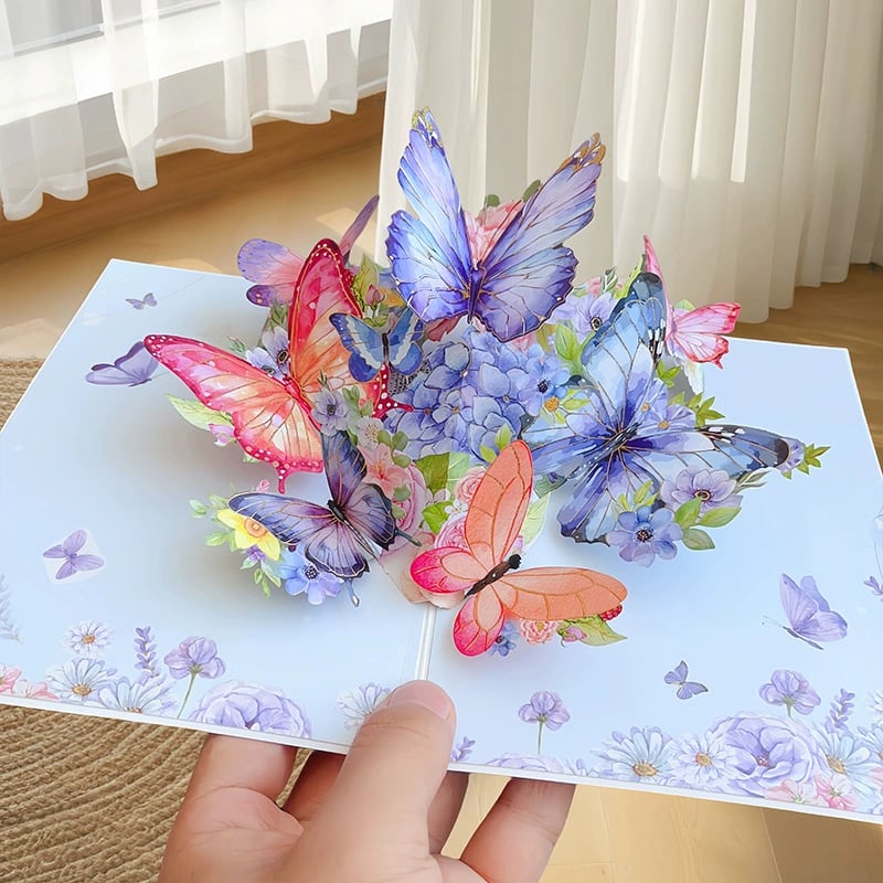 Last Day 49% OFF🦋Vibrant 3D Butterfly & Daisy Pop-Up Greeting Card