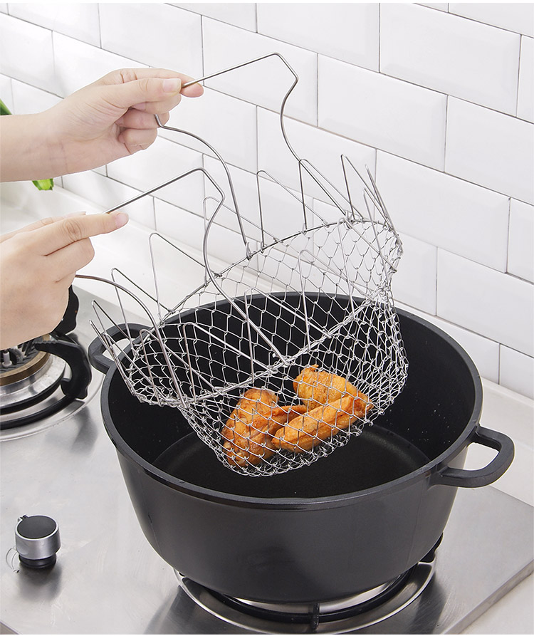 (🌲Early Christmas Sale- SAVE 48% OFF)Foldable Frying Basket Cooking Strainer(buy 2 get 1 free now)