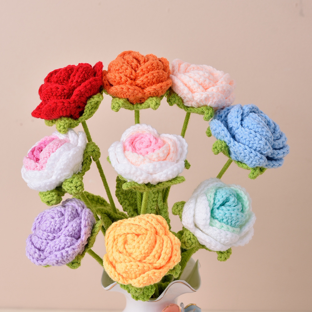 🔥Last Day 50% OFF🔥Mixed Crochet Bouquet, Knitted Rose & Tulip