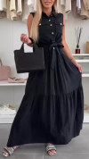 Women's Lapel Stitching Casual Dress