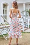 GRACE KARIN Women's 2024 Summer Floral Boho Dress Square Neck Strapped Swing A Line Beach Long Maxi Dress
