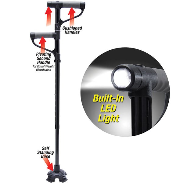 (🔥HOT SALE TODAY - 49% OFF) Aluminum alloy with LED light non-slip foldable walking stick