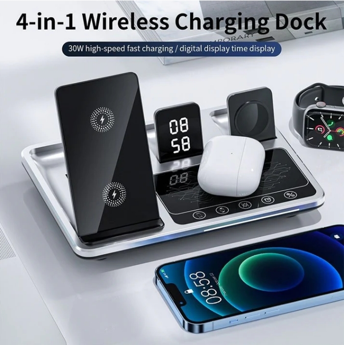 Neue Generation des schnellen Smart Touch 4 in 1 Wireless Charger für iPhone, Apple Watch und AirPods