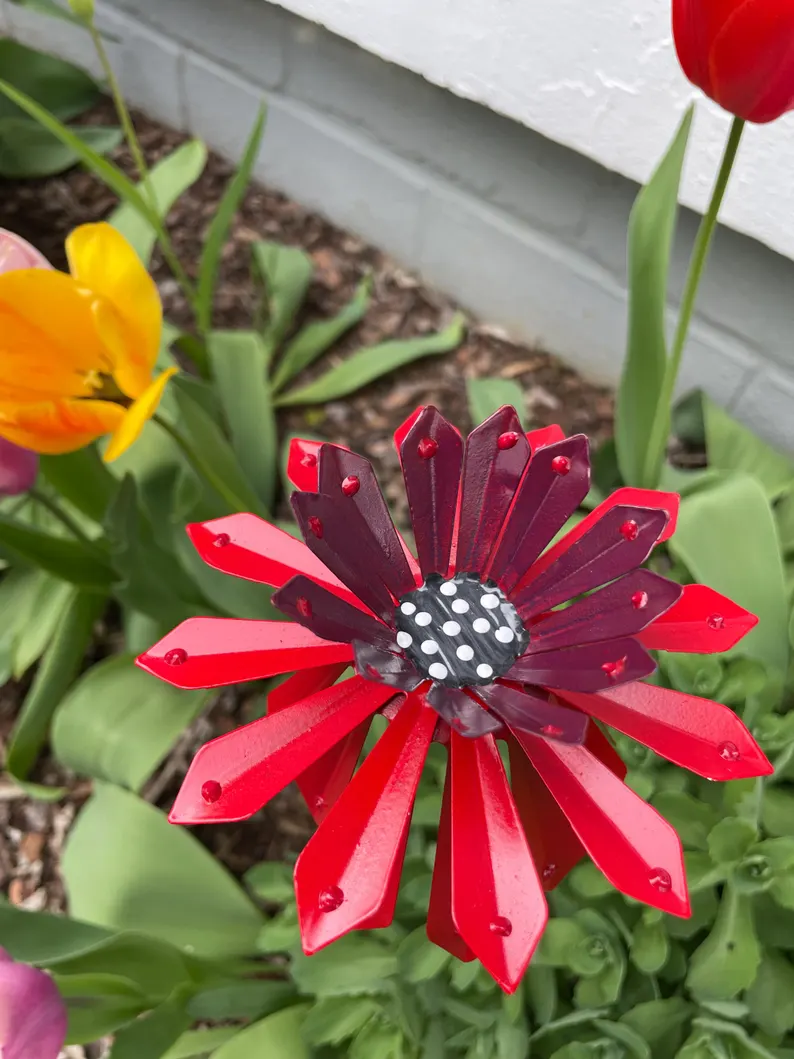 🎖️July 4th Flash Sale: 70% OFF Sitewide! 🌻Zinnia Metal Garden Stake🌼 Yard Decoration, Metal Art🪴