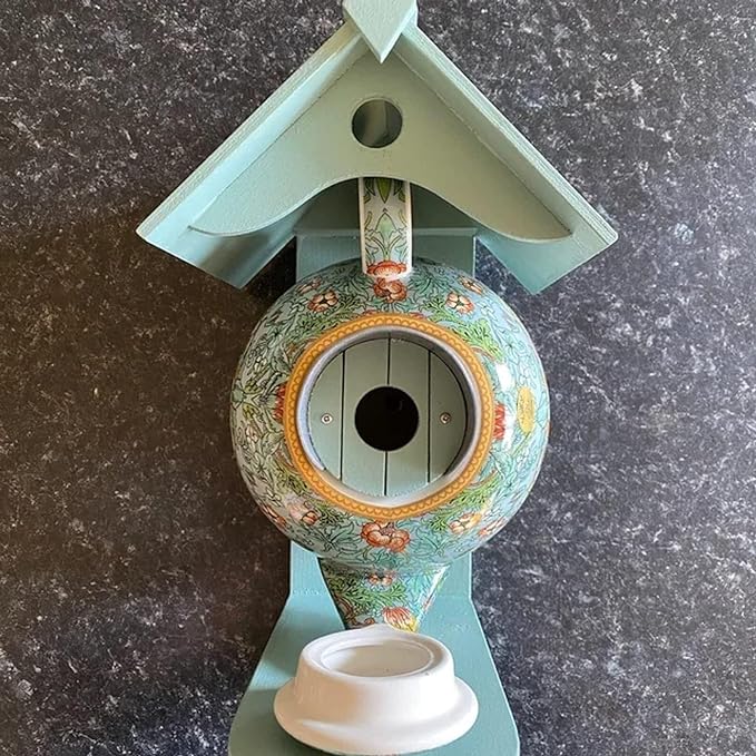 💥LAST DAY SALE 50% OFF💥William Morris Teal Teapot Bird House⚡BUY 2 FREE SHIPPING