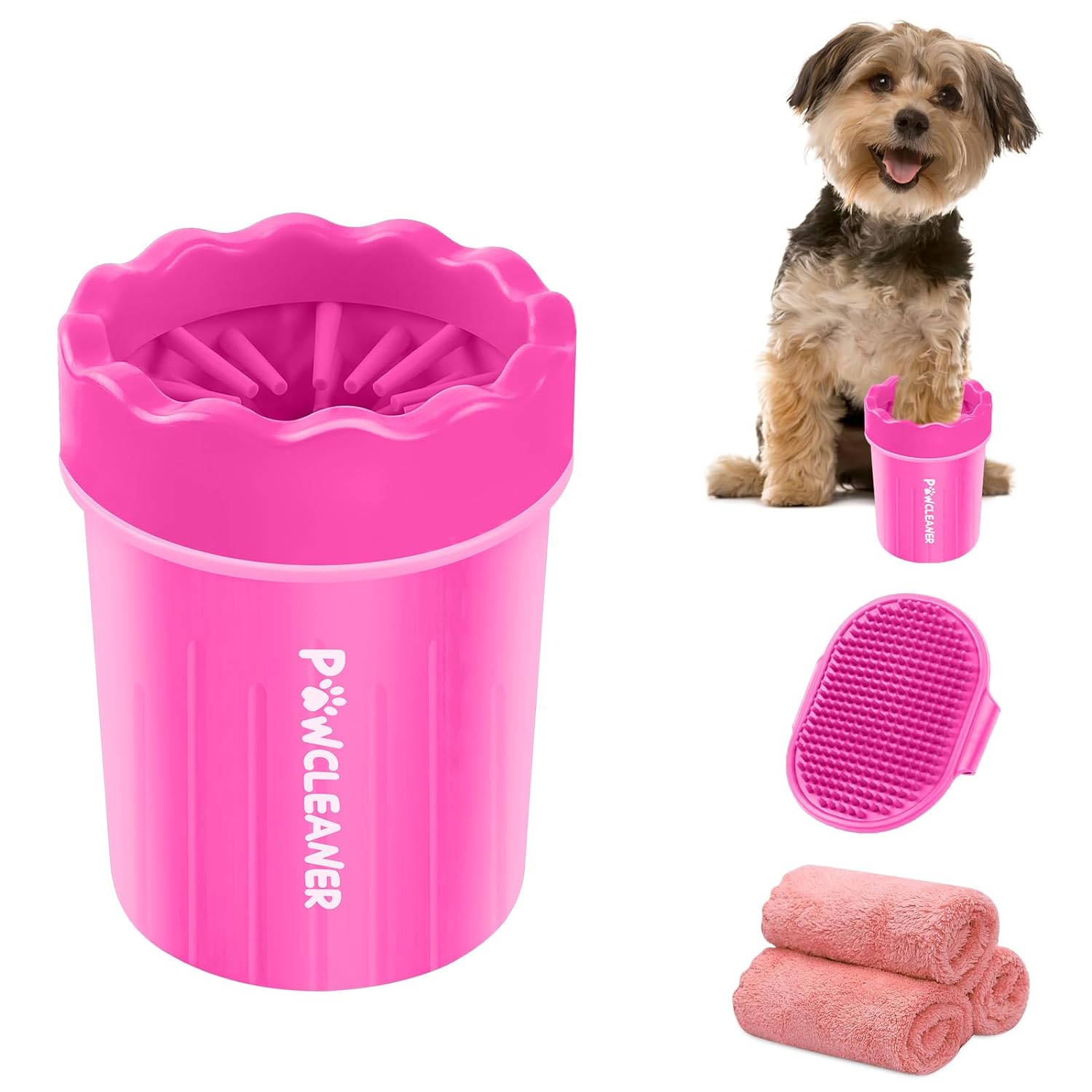 Dog Paw Cleaner, Washer, Buddy Muddy Pet Foot Cleaner for Small Medium Large Breed Dogs/Cats (with 3 absorbent towel)